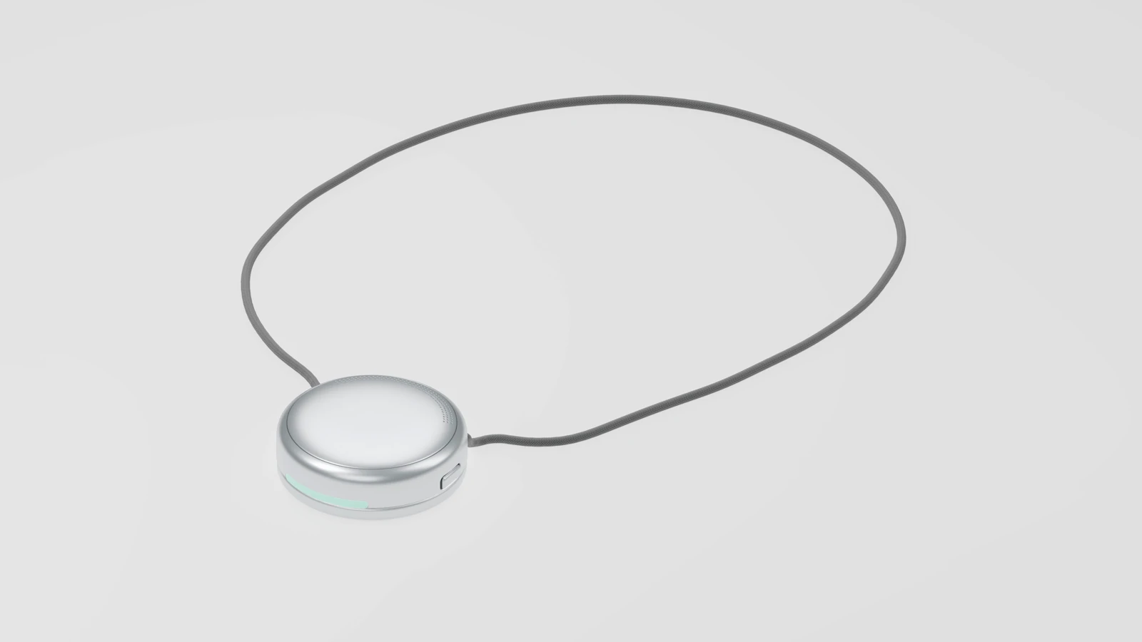 Pod pendant coming to rest on a white tabletop